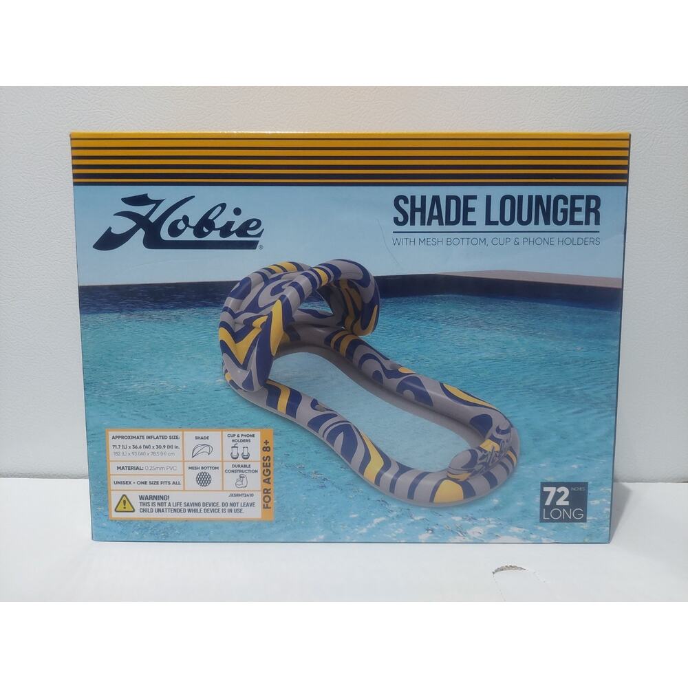 Hobie Shade Lounger 72” With Cup And Phone Holder Pool Float Raft Inflatable NEW